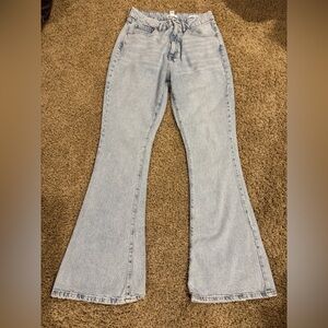Forever 21 Blue High-Rise Flare Jeans